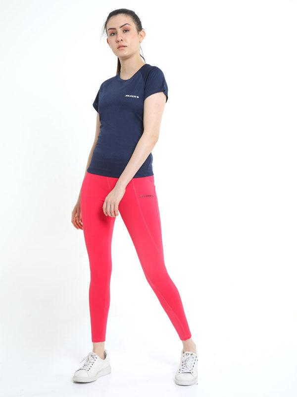 JOLGER Women's Polyester Blue colour Crew Neck T-Shirt with Perforations - www.indiancart.com.au - T-Shirt - Jolger - Jolger