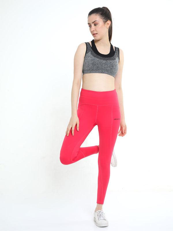 JOLGER Women's Polyester Pink Colour Tights/Legging with Perforation - www.indiancart.com.au - Legging - Jolger - Jolger